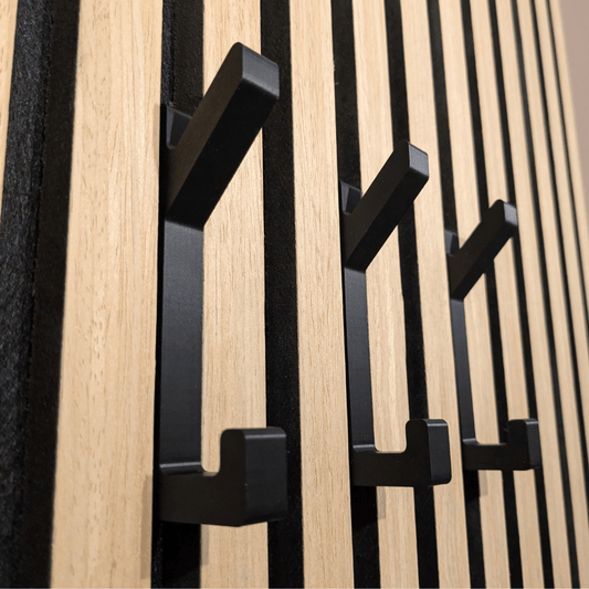 Seitetansicht Haken für Akustikpaneele ohne bohren – DIY Garderobe