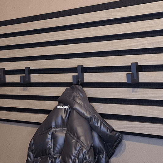 Haken für Akustikpaneele – horizontale Ausrichtung – Montage ohne Bohren – ECKIG