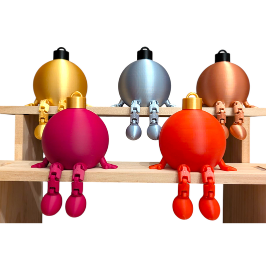 Weihnachtskugel mit Flexi-Beinen – Christbaumschmuck