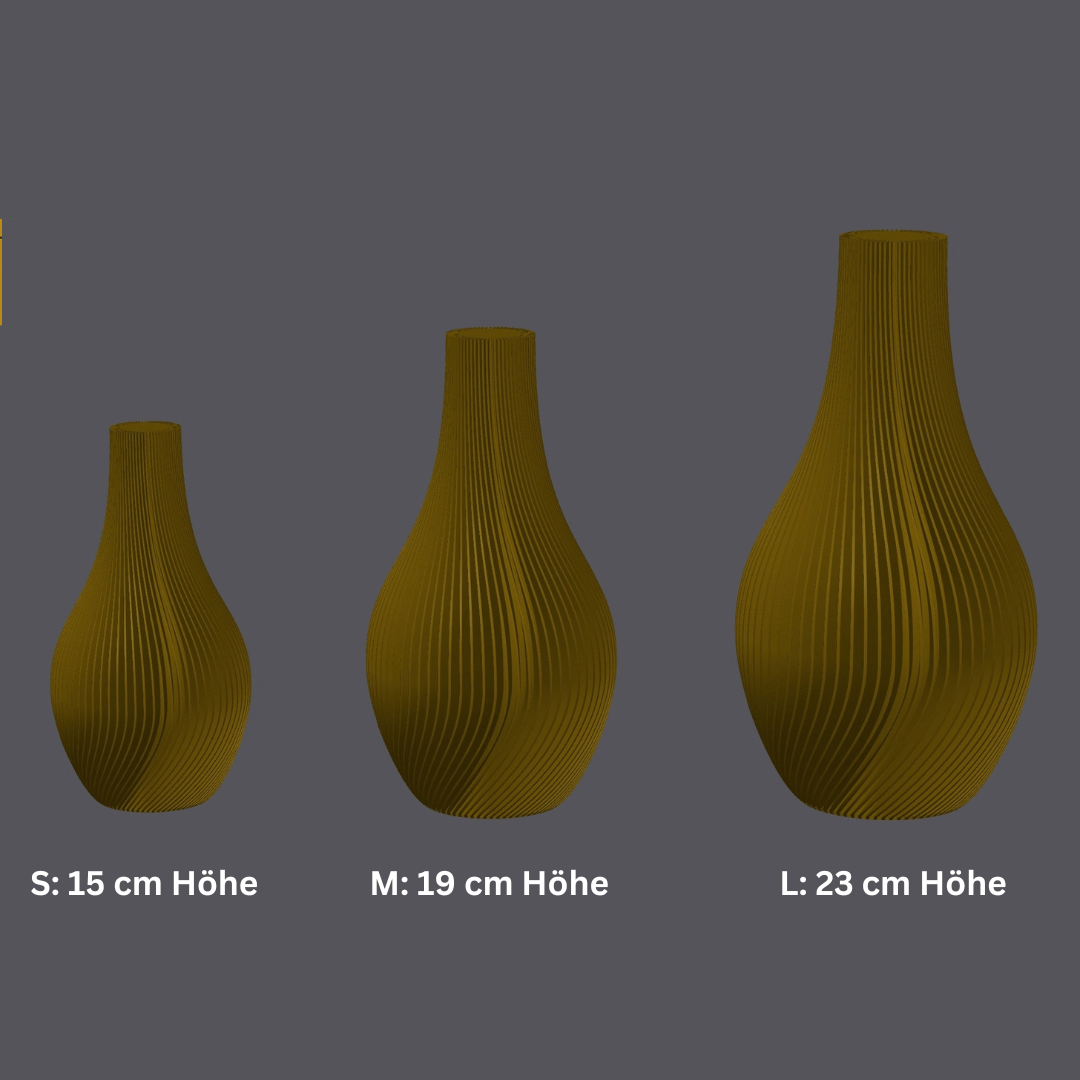 Vase 3D-Druck mit Rillen Lunar