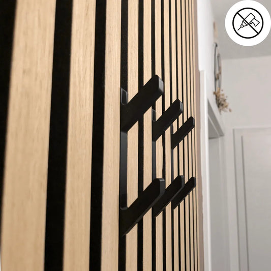 Haken ZACKIG für Akustikpaneele – Montage ohne Bohren – Schwarz