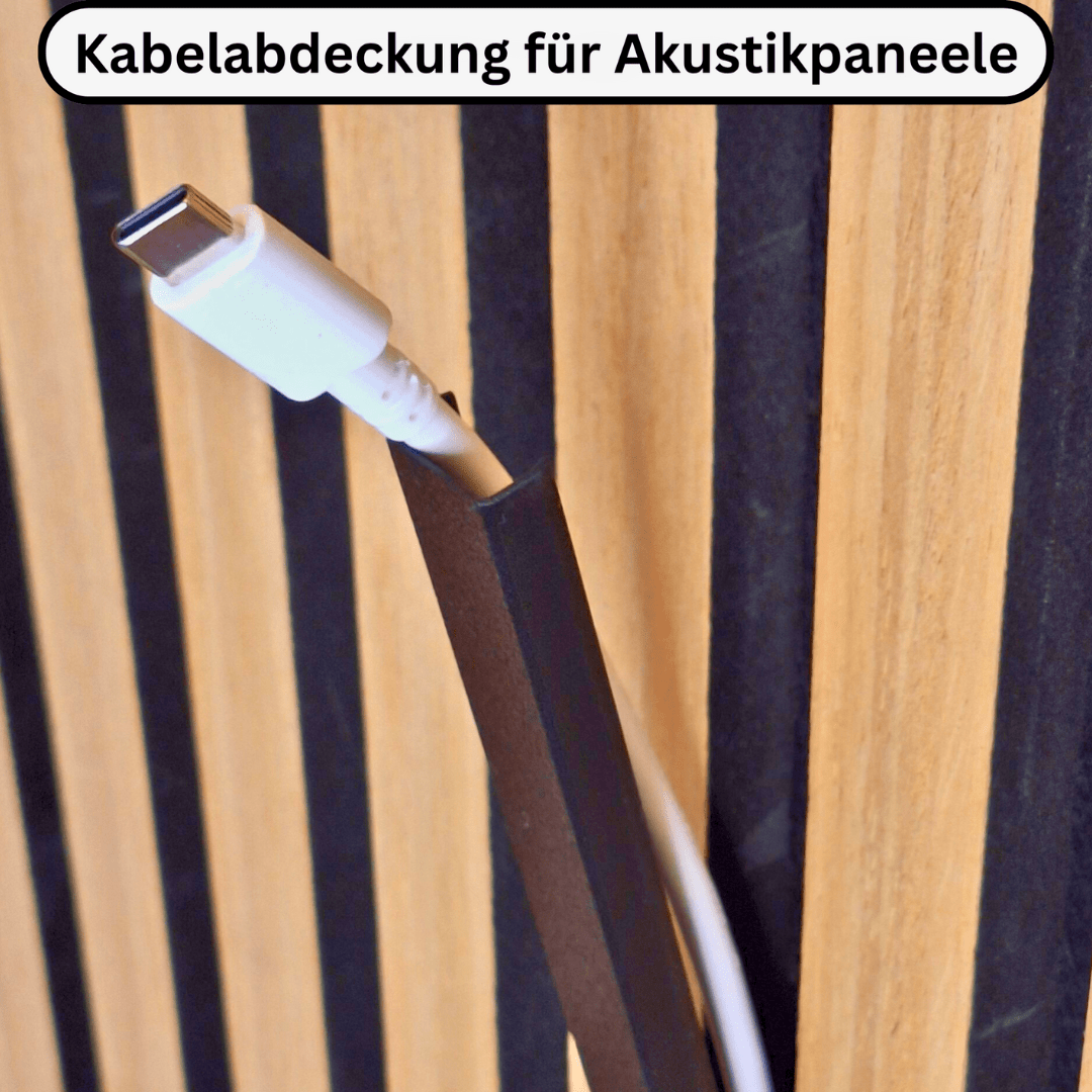 Kabelabdeckung für Akustikpaneele schwarz – Kabelkanal mit Click-System ohne Bohren