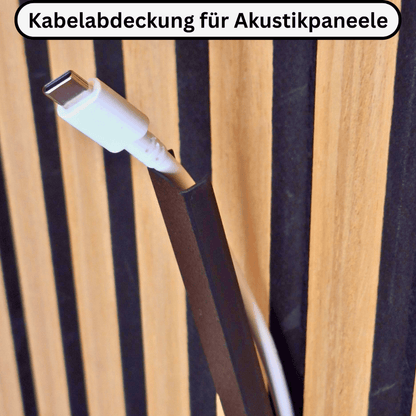 Kabelabdeckung für Akustikpaneele schwarz – Kabelkanal mit Click-System ohne Bohren