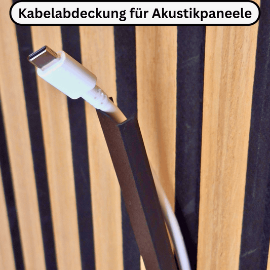 Kabelabdeckung für Akustikpaneele schwarz – Kabelkanal mit Click-System ohne Bohren