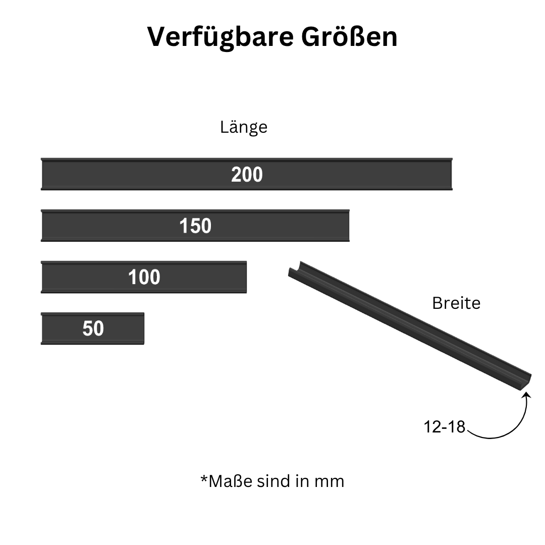 Verschiedene Breite: Kabelkanal passend für 12mm bis 18mm Akustikpaneel-Abstände