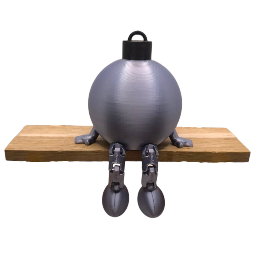 Weihnachtskugel mit Flexi-Beinen – Christbaumschmuck