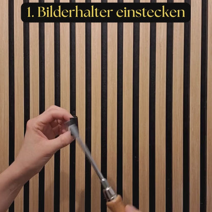 Bilderhalter für Akustikpaneele – Montage ohne Bohren